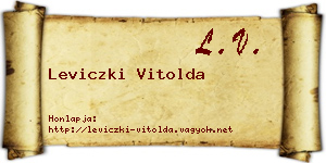 Leviczki Vitolda névjegykártya